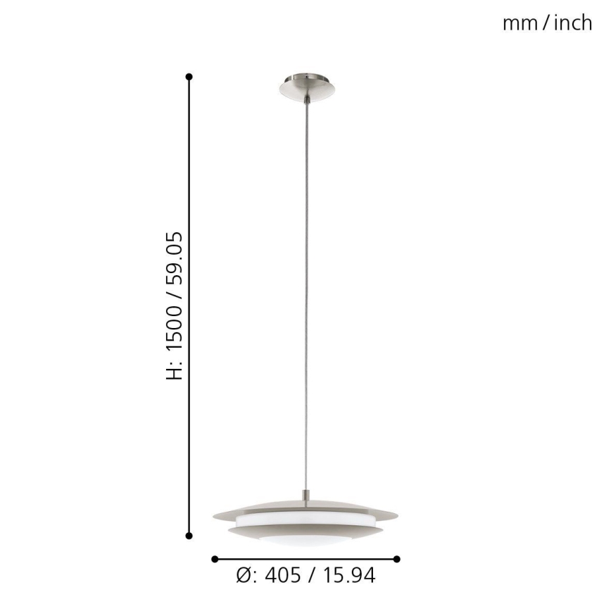 Eglo 98043 - LED RGBW Підвісна люстра з регулюванням яскравості MONEVA-C LED/18W/230V