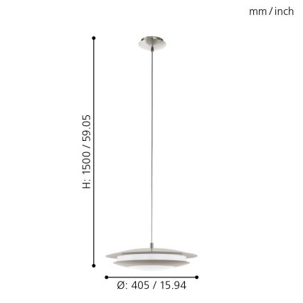 Eglo 98043 - Светодиодная подвесная RGBW-люстра с регулированием яркости MONEVA-C LED/18W/230V