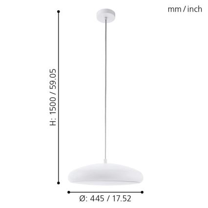Eglo 98046 - Підвісна LED RGB люстра з регулюванням яскравості RIODEVA-C LED/27W/230V