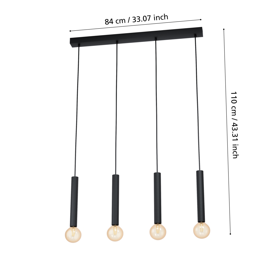 Eglo - Люстра на мотузці 4xE27/60W/230V