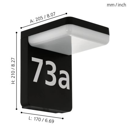Eglo - Світлодіодний номер будинку LED/11W/230V IP44