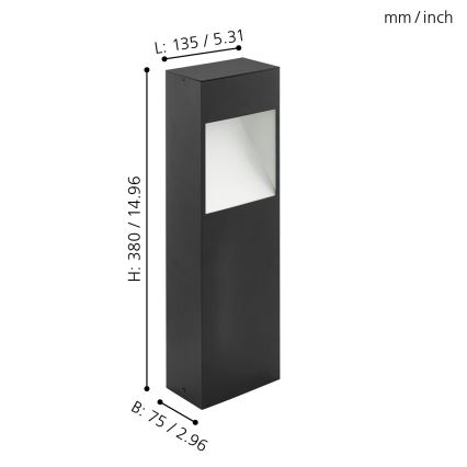 Eglo - Вулична світлодіодна лампа LED/10W/230V IP4висота 380
