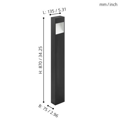 Eglo - Уличная светодиодная лампа LED/10W/230V IP4870 мм