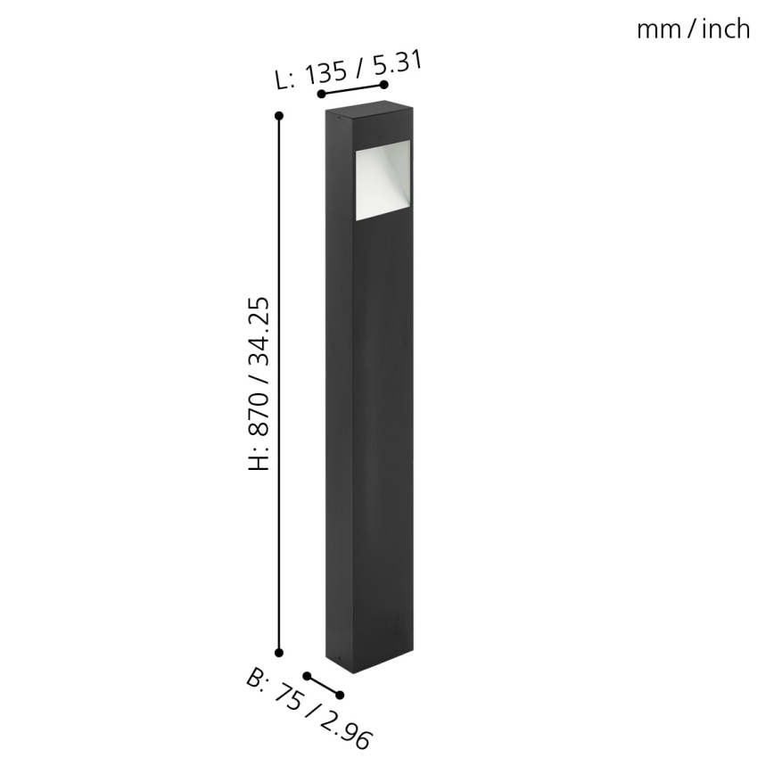 Eglo - Вулична світлодіодна лампа LED/10W/230V IP4висота 870