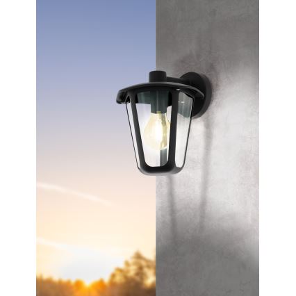 Eglo - Зовнішній настінний світильник 1xE27/60W/230V IP4чорний