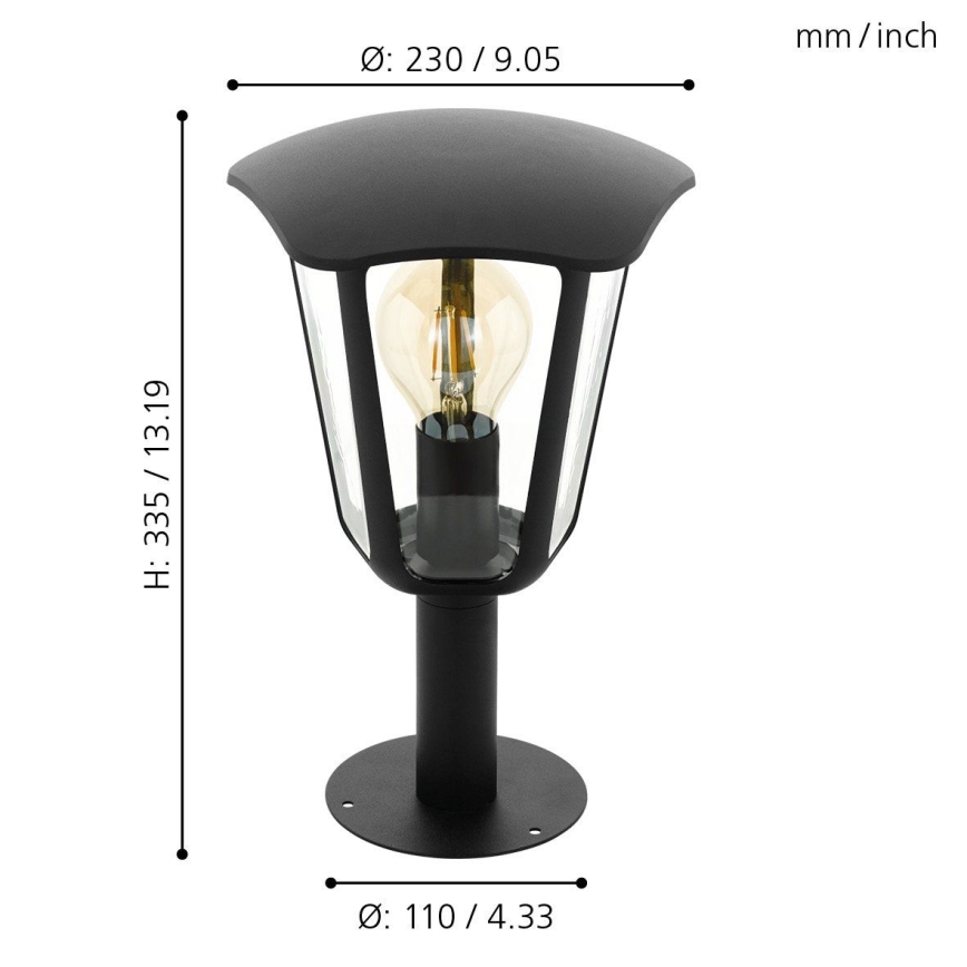 Eglo - Уличный светильник 1xE27/60W/230V IP44, высота 335 мм, черный