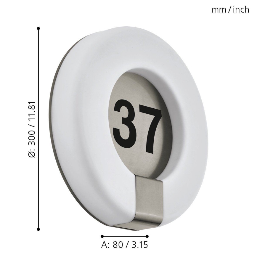 Eglo 98145 - Світлодіодний номер будинку з регулюванням яскравості MARCHESA-C LED/15W/230V IP44