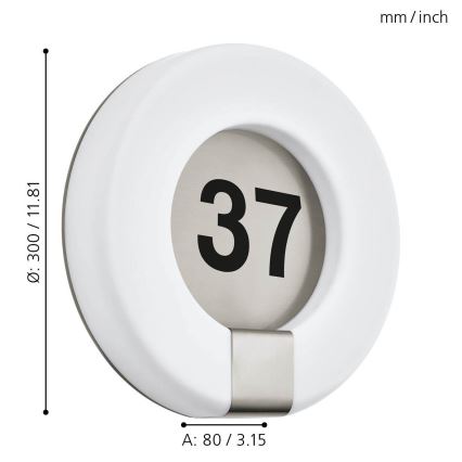 Eglo - Світлодіодний номер будинку LED/15W/230V IP44