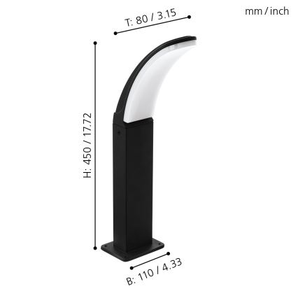 Eglo - Вулична світлодіодна лампа LED/11W/230V IP4висота 450