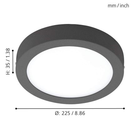 Eglo - Светодиодный регулируемый уличный светильник ARGOLIS-C LED/16,5W/230V IP44