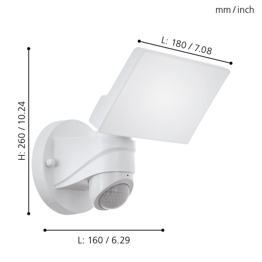Eglo - Уличный светодиодный настенный светильник с датчиком LED/15W/230V IP44