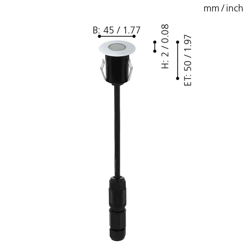 Eglo - Вуличний світлодіодний ґрунтовий світильник TRONTO LED/1W/230V IP65