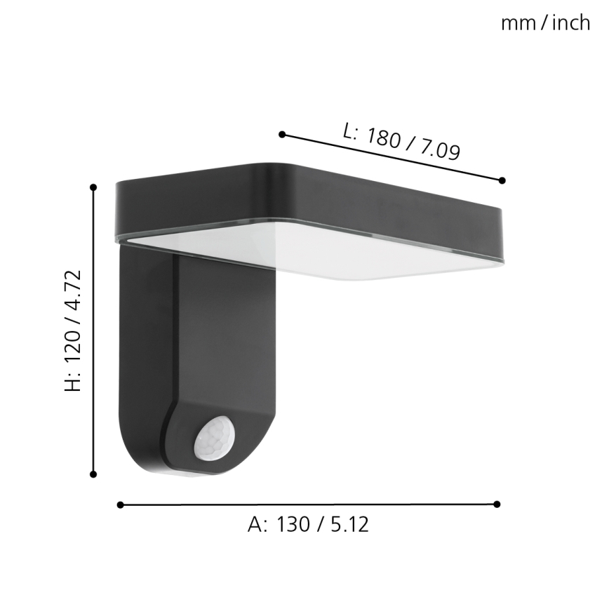 Eglo - LED сонячний настінний світильник із сенсором LED/4,5W/3,7V 2200 mAh IP44