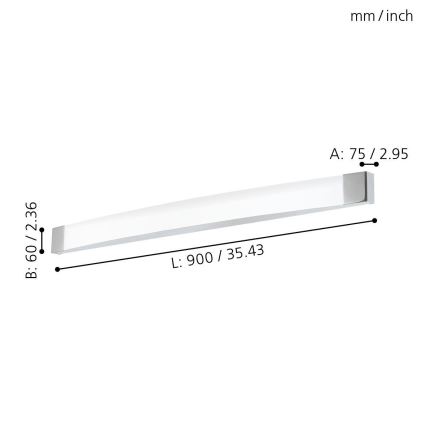 Eglo 98193 - Светодиодный настенный светильник для ванной комнаты SIDERNO LED/24W/230V IP44