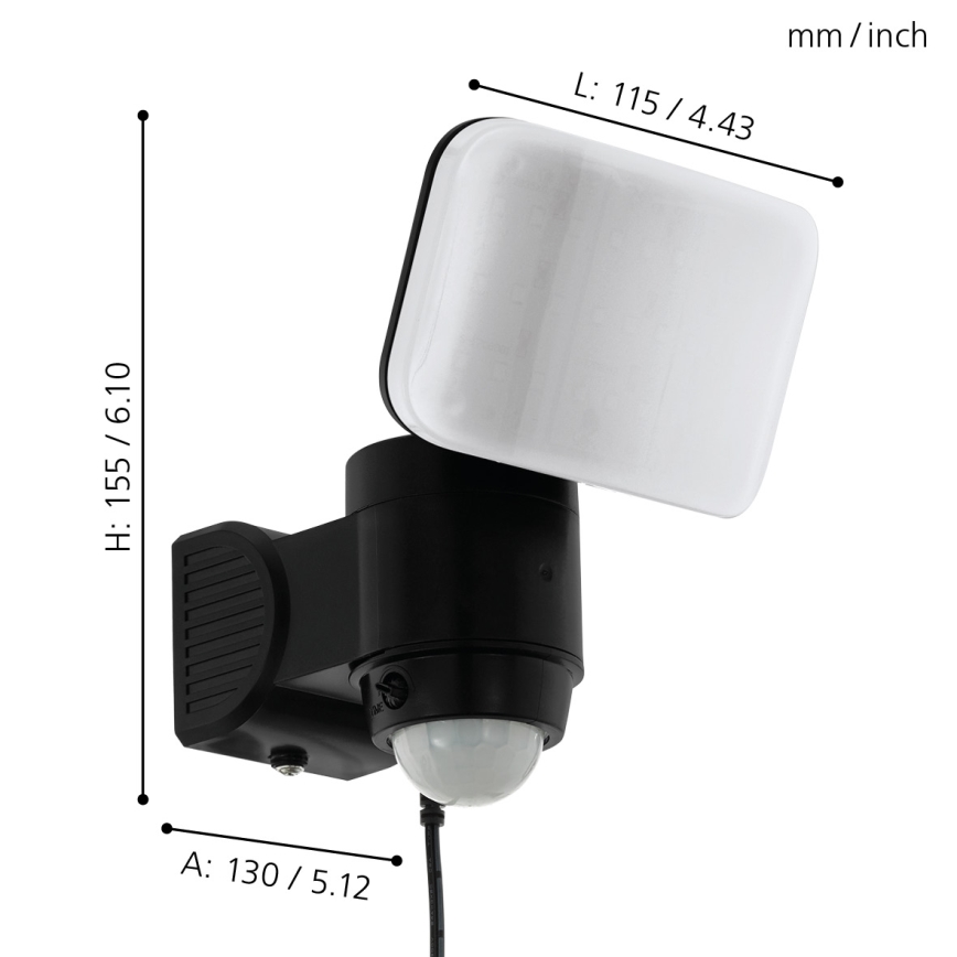 Eglo - Светодиодный настенный светильник на солнечной батарее с датчиком LED/3,7V 1800 mAh IP44