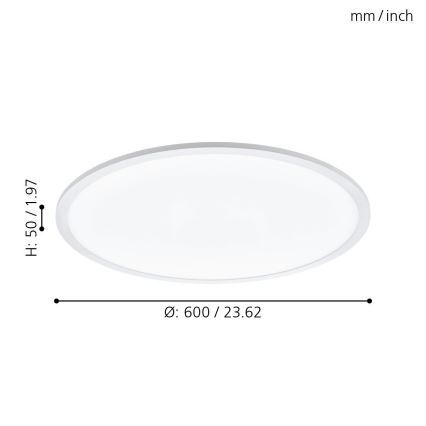 Eglo - Светодиодный потолочный светильник с регулированием яркости LED/30W/230V + дистанционное управление