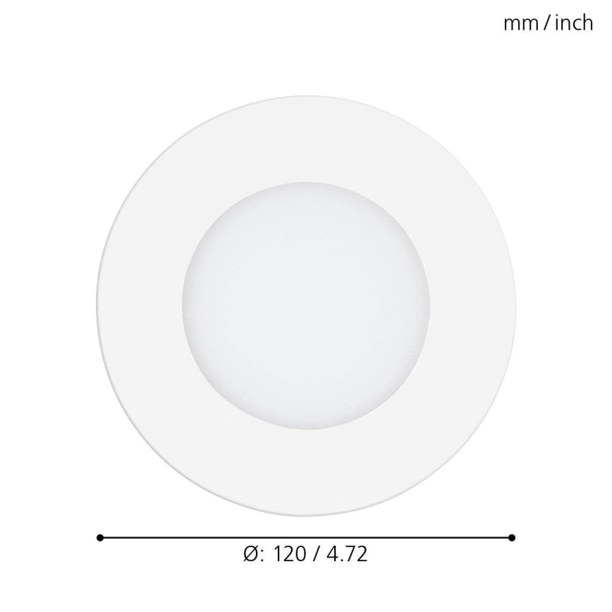 Eglo - Диммируемый встраиваемый потолочный LED-светильник LED/5W/230V с дистанционным управлением, диаметр 12 см