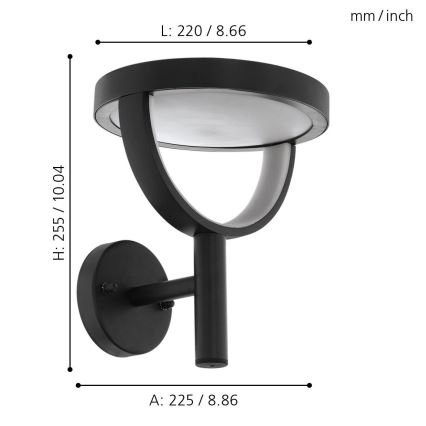 Eglo 98234 - Уличный светодиодный настенный светильник FRANCARI-C LED/15W/230V IP44