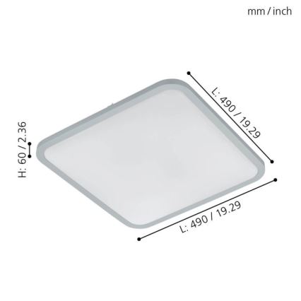 Eglo 98258 - диммируемый LED потолочный светильник COGOLETO LED/30W/230V + пульт дистанционного управления