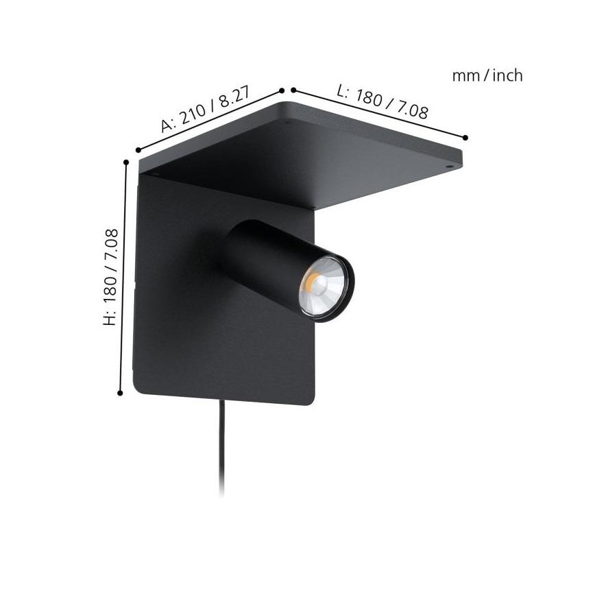 Eglo 98263 - Светодиодный настенный светильник CIGLIE 1xGU10/5W/230V