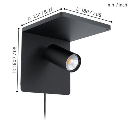 Eglo - Світлодіодний настінний світильник 1xGU10/5W/230V