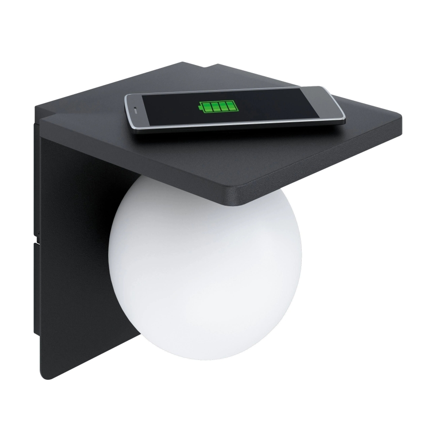 Eglo 98265 - Настінний світильник з бездротовою зарядкою CIGLIE 1xE14/40W/230V