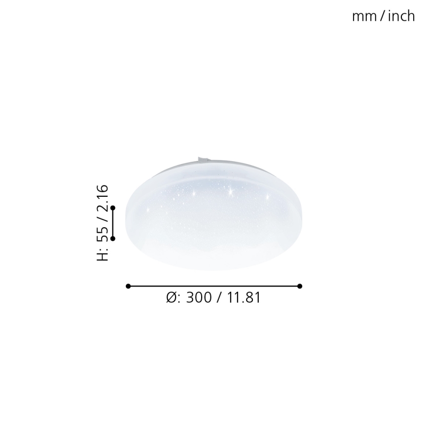 Eglo - Светильник для ванной с LED-диодами, регулируемый яркость LED/12Вт/230В IP44 + дистанционное управление