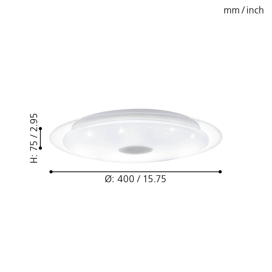 Eglo - Светодиодный потолочный светильник с регулированием яркости LED/24W/230V + дистанционное управление