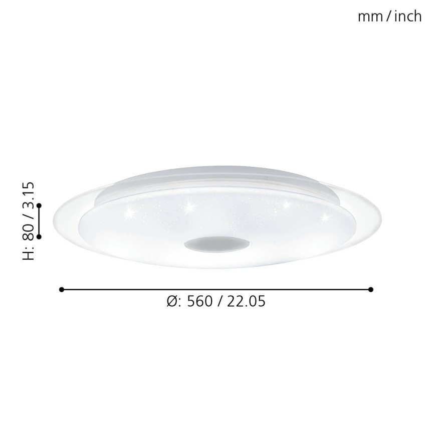 Eglo - Стельовий LED світильник з регулюванням яскравості LED/36W/230V + пульт дистанційного керування