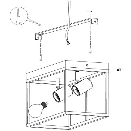 Eglo 98332 - Потолочный светильник SILENTINA 2xE27/40W/230V