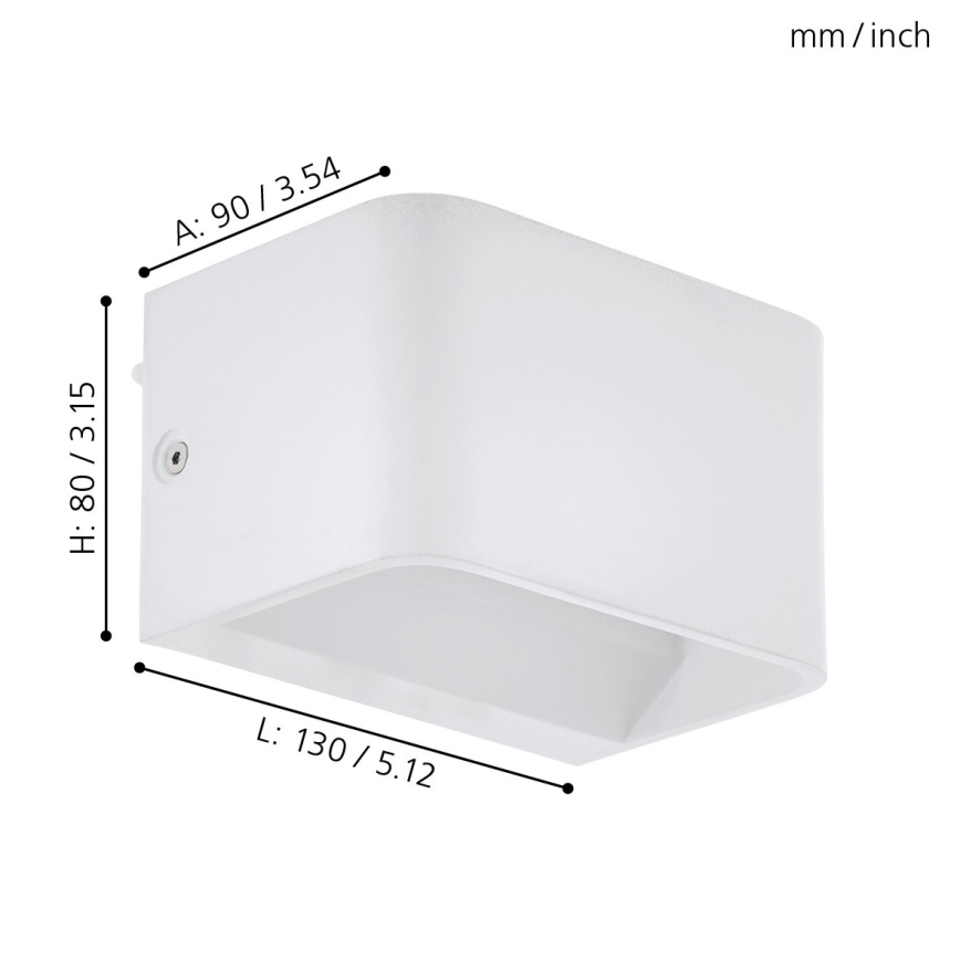 Eglo - Світлодіодний настінний світильник LED/6W/230V 3000K білий