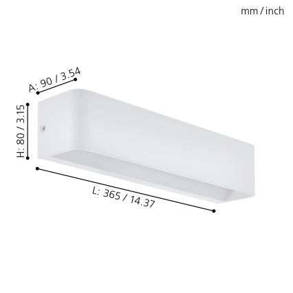 Eglo - Світлодіодний настінний світильник LED/12W/230V