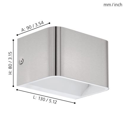 Eglo - Світлодіодний настінний світильник LED/6W/230V 3000K матовий хром
