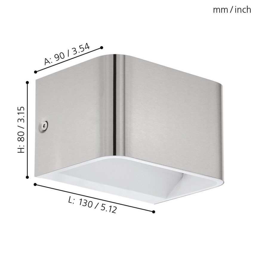 Eglo - Світлодіодний настінний світильник LED/6W/230V 3000K матовий хром