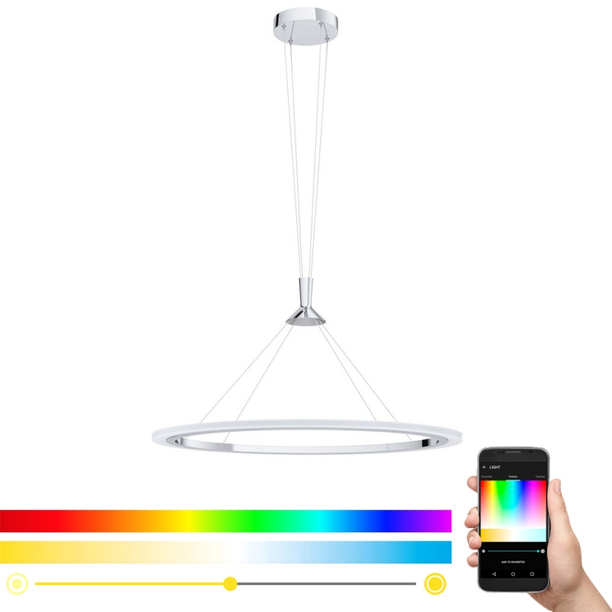 Eglo - Светодиодная подвесная RGB-люстра с регулированием яркости HORNITOS-C LED/37W/230V + дистанционное управление