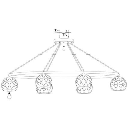 Eglo 98456 - Люстра на тросе CANTALLOPS 6xE14/40W/230V