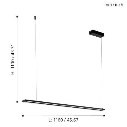 Eglo - Світлодіодна підвісна люстра LED/27W/230V