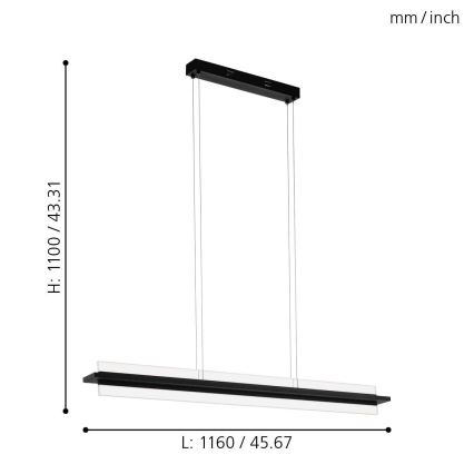 Eglo 98495 - Підвісна LED люстра з регулюванням яскравості SPADAFORA LED/15W/230V