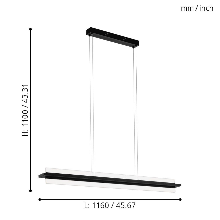 Eglo 98495 - Підвісна LED люстра з регулюванням яскравості SPADAFORA LED/15W/230V