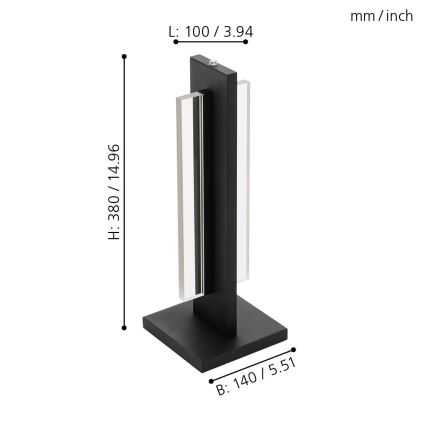 Eglo - Світлодіодна настільна лампа з регульованою яскравістю LED/15W/230V