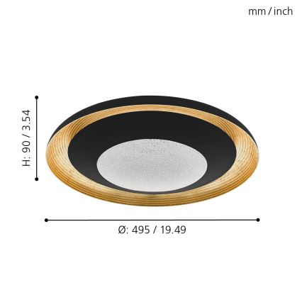 Eglo - Стельовий LED світильник з регулюванням яскравості LED/24,5W/230V + пульт дистанційного керування