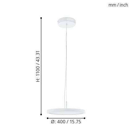 Eglo 98605 - Светодиодная диммируемая люстра RGB на тросе CERIGNOLA-C LED/21W/230V + дистанционное управление