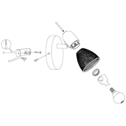 Eglo 98621 - Настенный прожектор CAROVIGNO 1xE14/28W/230V