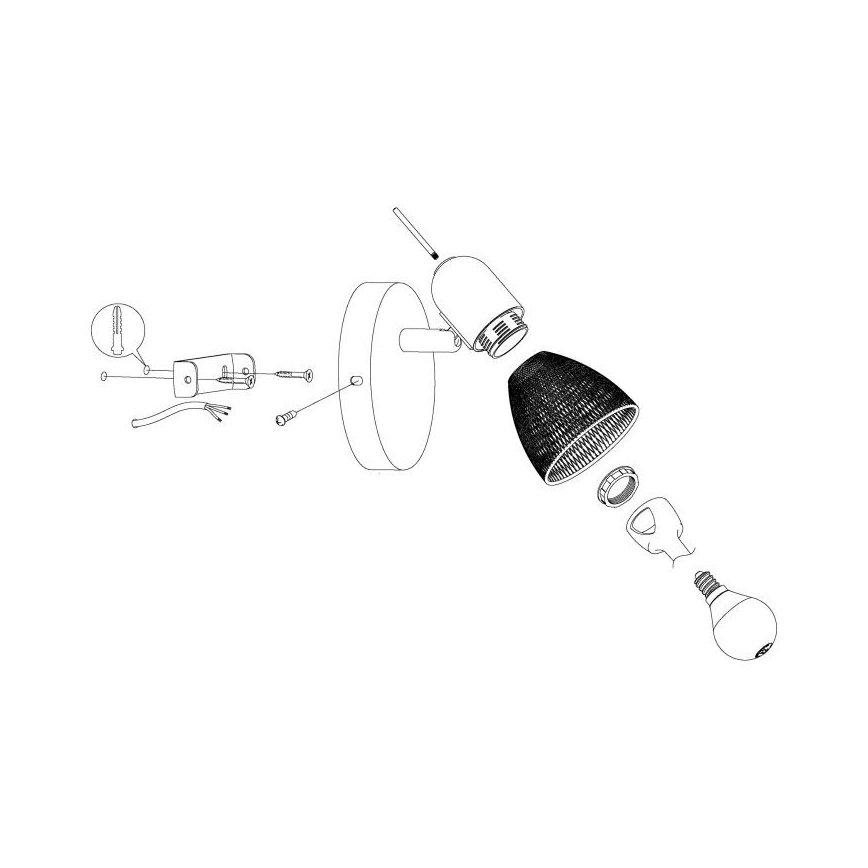 Eglo 98621 - Настенный прожектор CAROVIGNO 1xE14/28W/230V
