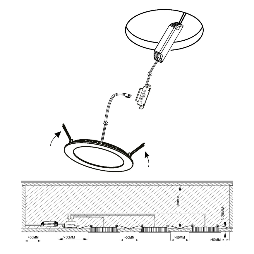 Eglo - НАБІР 3x Вбудований стельовий LED світильник для ванної FUEVA 1xLED/2,8W/230V IP44 глянцевий хром