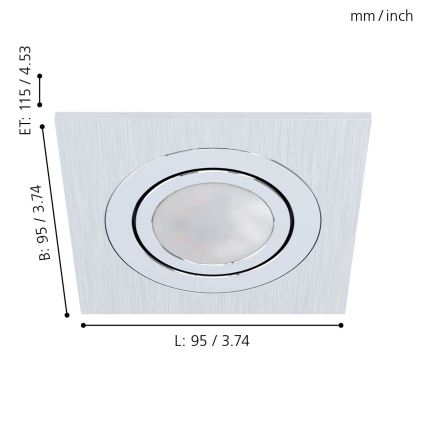 Eglo - НАБІР 3xLED Вбудований світильник AREITIO 3xGU10/5W/230V