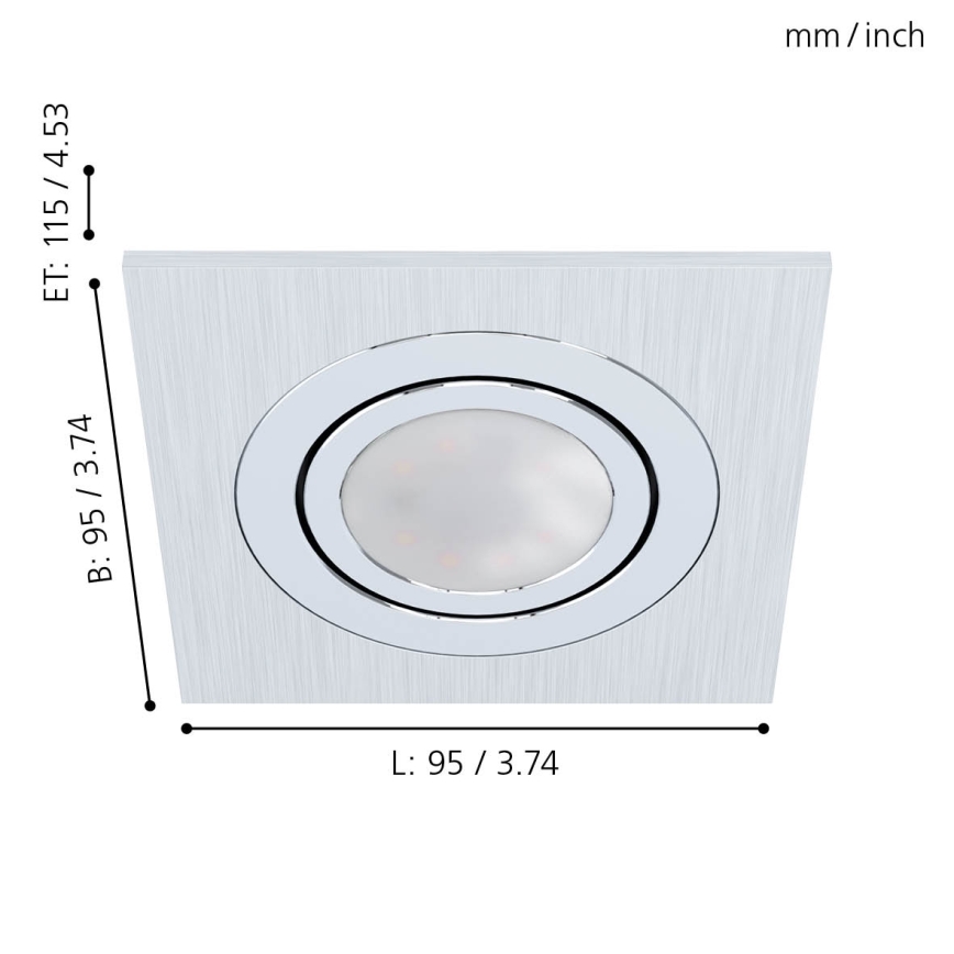Eglo - НАБІР 3xLED Вбудований світильник AREITIO 3xGU10/5W/230V