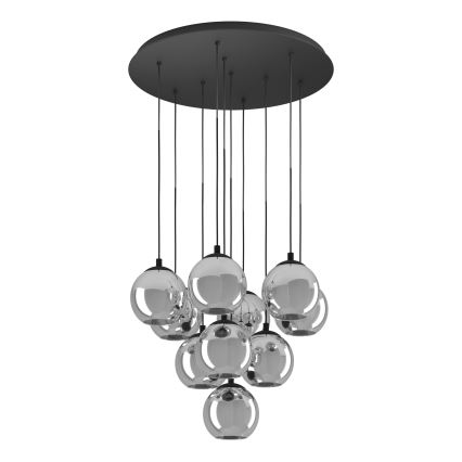 Eglo - Люстра на тросе 10xE27/40W/230V черный/глянцевый хром