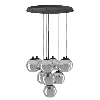 Eglo - Люстра на тросе 10xE27/40W/230V черный/глянцевый хром