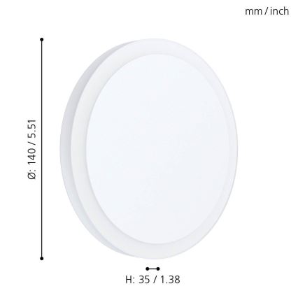 Eglo 98655 - Светодиодный потолочный светильник MONGODIO 1 LED/5,4W/230V